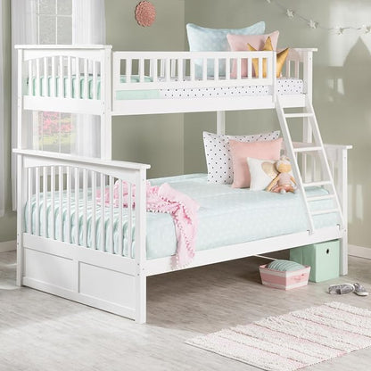 AFI, Columbia Ladder Bunk Bed Twin Over Full, White