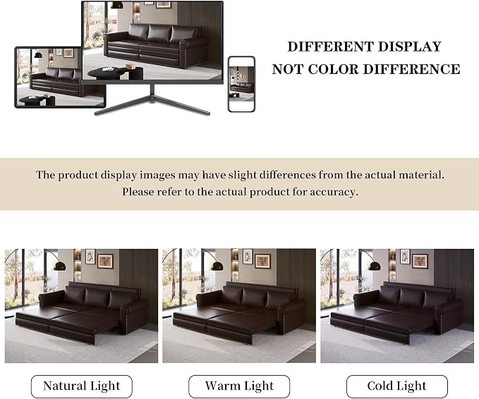93.7" King Size Sleeper Sofa Bed, Pull Out Sofa Bed, Faux Leather Upholstery, 3 in 1 Convertible Sleeper Couch, Chaise Lounge, Retro Recliner for Living Room, Office, Apartment, Dark Brown