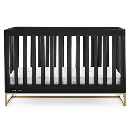 Delta Children Jade 4-in-1 Convertible Crib - Greenguard Gold Certified, Ebony/Bronze