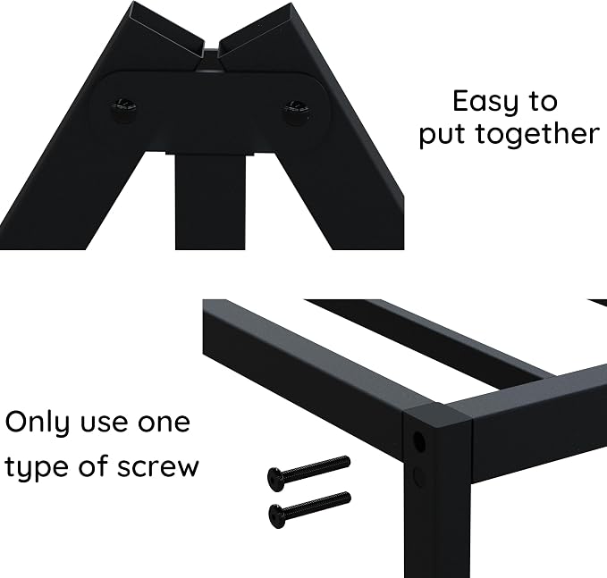 Richwanone 5 Inch Bed Frame Full Heavy Duty Metal Platform Bed, Black | Full Size Bed Frame, Mattress Foundation with Steel Slat Support, No Box Spring Needed, Easy Assembly