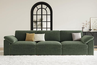 EASE MOOSE Oversized Sectional Modular Sofa, Comfty 3 Seat Cloud Couch, Modern Deep Seat Sectional for Living Room,Green