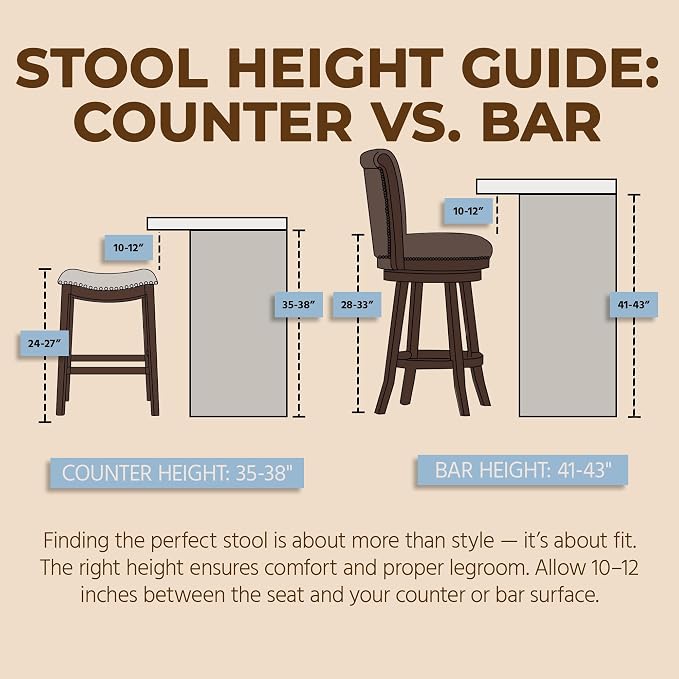 ROME + OAK Set of 2 Parker 26" Counter Stool, Backless Saddle Kitchen Barstool in Reclaimed Oak Finish with Ash Grey Fabric Upholstery Cushion Seat