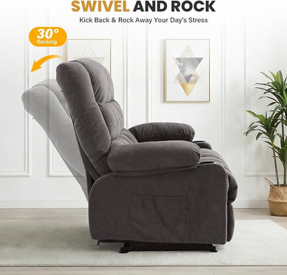 BOSMILLER Reclining Loveseat with Cup Holders for Living Room 2 Seat Manual Loveseat Recliner with Side Pocket