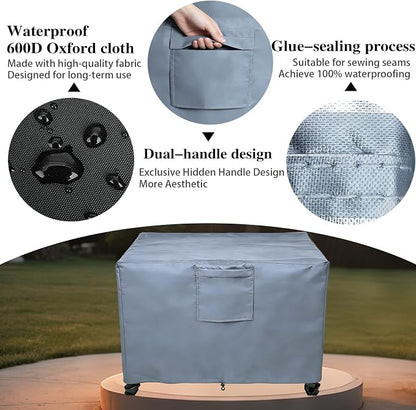 Chinchilla Heavy Duty 36 Inch Square Fire Pit Cover - 100% Waterproof & Weatherproof 600D Oxford Fabric, Durable All-Season Protection for 32/33/34/35/36 Inch Propane Fire Pits and Tables