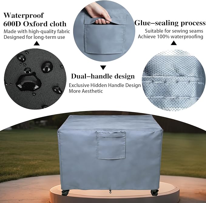 Chinchilla Heavy Duty 30 Inch Square Fire Pit Cover - 100% Waterproof & Weatherproof, Durable All-Season Protection for 28/29/30 Inch Propane Fire Pits and Tables