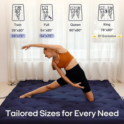 Syrinx Water Resistant Japanese Futon Mattress, Full Size 75"x54", 2.5 Inch Thick Japanese Floor Mattress Tatami Mat, Foldable Floor Bed Sleeping Pad for Dormitory Guest Room Camping