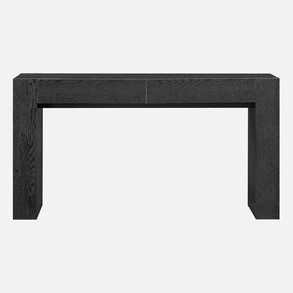 OKD Modern Entryway Console Table, Sofa Table with Drawers, 63" Long Hall Table Behind Couch, Thick Wood Design for Living Room, Hallway - Black Oak