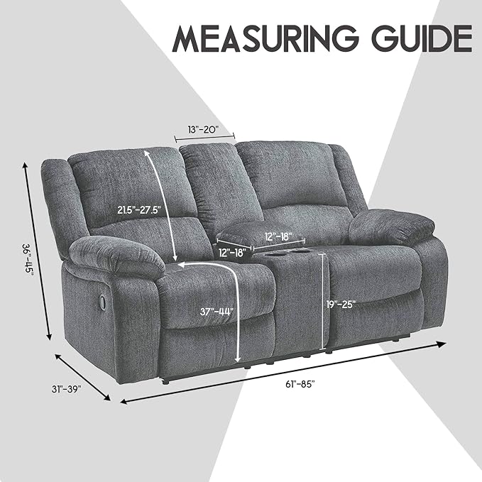 ULTICOR Reclining LoveSeat with Middle Console Slipcover, 8-Piece Velvet Stretch Loveseat Reclining Sofa Covers, 2 seat Love seat Recliner Cover, Thick, Soft, Washable, Love seat Slipcovers (Taupe)