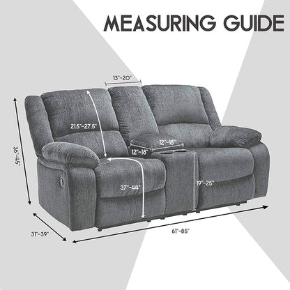 ULTICOR Reclining LoveSeat with Middle Console Slipcover, 8-Piece Velvet Stretch Loveseat Reclining Sofa Covers, 2 seat Love seat Recliner Cover, Thick, Soft, Washable, Love seat Slipcovers (Taupe)