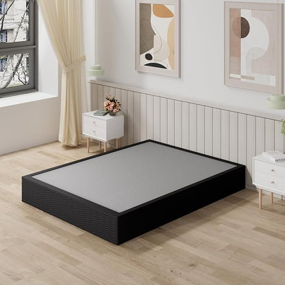 Tyndall 10 Inch Queen Size Box Spring, Heavy Duty Metal Box Spring for Queen Size Bed Mattress Foundation with Fabric Cover, Noise-Free, Non Slip, Easy Assembly