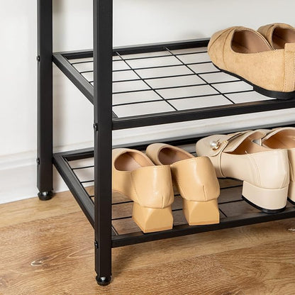 HOOBRO Hall Tree with Bench, Coat Rack Shoe Bench Set, Entryway Shoe Rack with Coat Hooks, Hall Tree Coat Rack, 27.6" L x 11.8" W x 18.1" H, Mud Room, for Foyer, Front Door, Greige BG07MT01