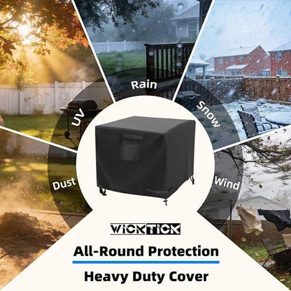 WICKTICK Square Gas Fire Pit Cover 28 x 28 x 25 Inch, Waterproof & 600D Heavy Duty Fire Table Cover, Compatible with Ciays, Xbeauty, Yaheetech, BALI OUTDOORS and more 28x28 Inch Patio Propane Firepits