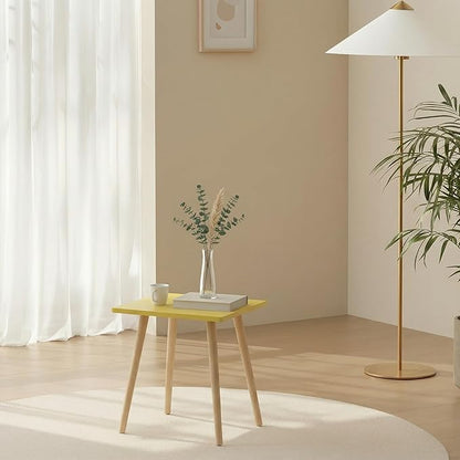 FORAOFUR Side Table, Small End Table Accent Living Room Bedroom Balcony Office, Modern Bedside Home Decor, Easy Assembly, (Yellow, 15.75D x 11.8W 16.54H in) | Yellow wood, modern rectangular, fits living/bedroom/balcony, compact, versatile, sturdy nigh...
