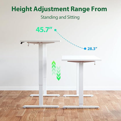 Agilestic Electric Standing Desk, 71 x 31.5 Inches Height Adjustable Desk, Sit Stand up for Work Office Home, Ergonomic Rising Computer Table with Memory Preset, White