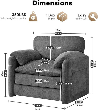 Tbfit Pull Out Sofa Bed with Chair, 3 in 1 Sleeper Sofa Couch with USB & Storage Chaise, Comfy Convertible Sleeper Sofas for Living Room, Small Spaces, Dark Gray