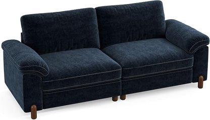 SITJOY Large Cloud Couch, 86" Wide 2 Seater Loveseat, Chenille in Navy Blue | Detachable and Washable Chenille Cover Sectional Sofas for Living Room, Deep Seat Wide Couch