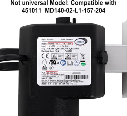 Fromann Limoss 451011 Motor (MD140-02-L1-157-204) Actuator Replacement Kit with Power Supply, Cables and Switch Control for Recliner Sofa Chair