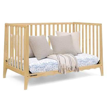 Delta Children Lulu 5-in-1 Convertible Crib, Converts to Toddler Bed, Daybed, Sofa & Full-Size Bed, Greenguard Gold Certified, Fits Standard Crib Mattress, 3 Mattress Heights for Baby, Natural
