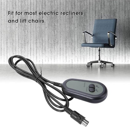 Recliner Remote Hand Control, Lift Chair Remote Replacement, 2 Button Manual Controller, 5 Pin Universal Power Recliner for Electric Power Lift Sofa Chair