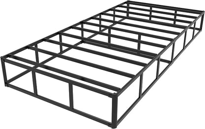 Maenizi Twin Box Spring 9 Inch, Heavy Duty Metal Box Spring Bed Base with Fabric Cover, Mattress Foundation, Easy Assembly, Noise Free, Black