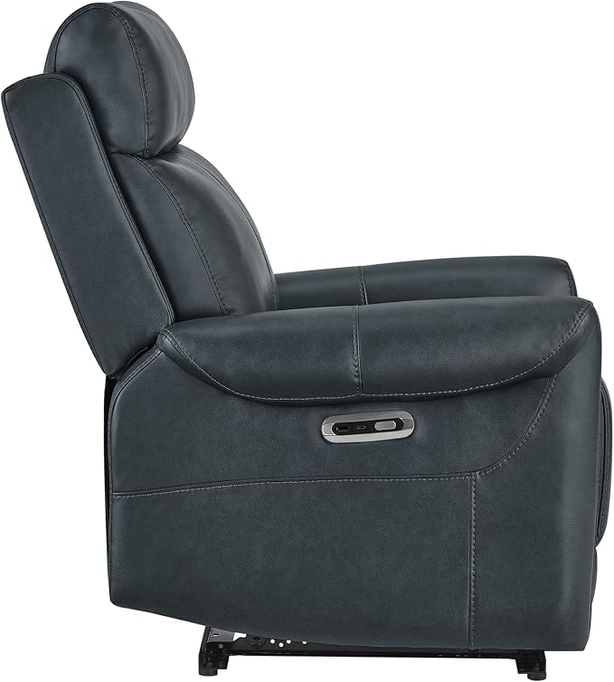 KISLOT Leather Recliner Chair for Adults Wall Hugger RV Recliner with USB Charging Ports Electric Power Reclining Sofa for Living Room Home Theater Seating Bedroom