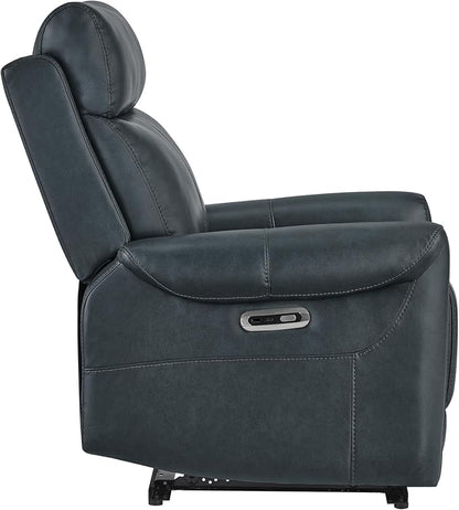 KISLOT Leather Recliner Chair for Adults Wall Hugger RV Recliner with USB Charging Ports Electric Power Reclining Sofa for Living Room Home Theater Seating Bedroom