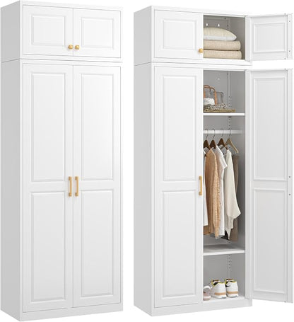 32" Metal Wall Cabinet 2 Doors,Black Hanging Cabinets with Handle,Metal Wardrobe Cabinets,Armoire Wardrobe Closet,Clothes Storage Cabinet for Bedroom,Laundry,Office Room
