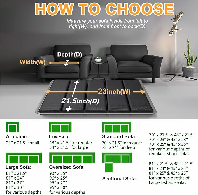 LAVEVE Heavy Duty Couch Cushion Support Board for Sagging Sofa, 21.5''x23'' Extra Thick Solid Wood Under Couch Insert with Anti-Slip Dots, Repair Sagging Spring Sofa and Replace Worn Cushions