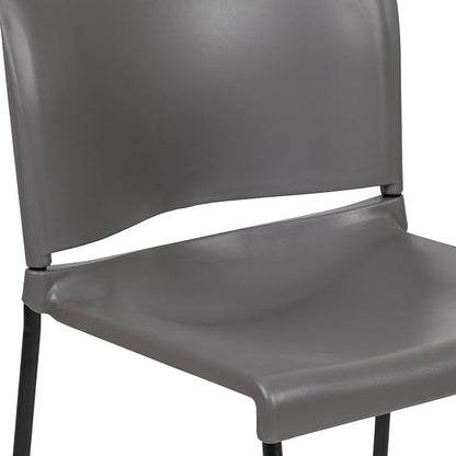 Flash Furniture Hercules Series Contoured Stacking Chairs for Waiting Rooms and Offices, Ergonomic Lobby Chairs with Curved Back, Set of 5, Gray