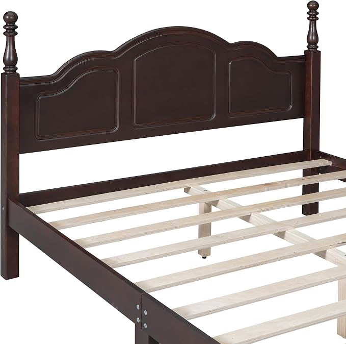 Harper & Bright Designs Bedroom Set Furniture, 3-Pieces Bedroom Sets, Queen Size Wood Platform Bed and 2 Nightstands, Dark Walnut