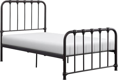 Lexicon Twin Metal Bed Frame, Platform Bed with Strong Metal Slat Support Under Bed Storage, Twin Bed Frame with Headboard, No Box Spring Needed, Easy Assembly, Twin, Dark Bronze