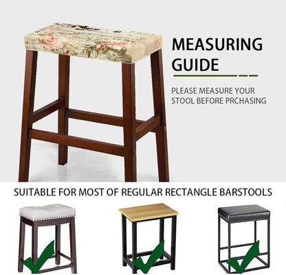 Retro Rose Butterfly Bar Stool Seat Covers Rectangle Stool Covers 2pcs Bench Covers Slipcover Rectangle Stretch Counter Height Bar Stools Slipcovers Counter Stool Covers Saddle Seat Cover