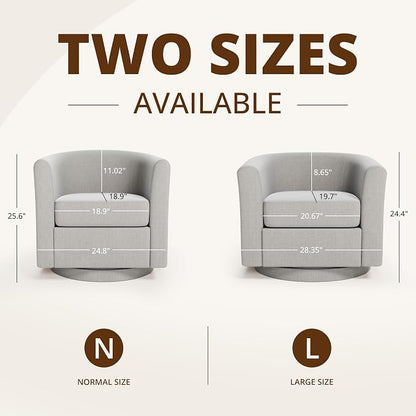 Swivel Accent Chair with Storage Ottoman Set of 2, Modern Velvet Barrel Chair, Upholstered Armchair with Footrest for Living Room/Reading/Bedroom, 25.4'' D x 28.35'' W x 24.4'' H, White