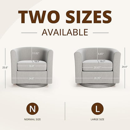 Swivel Accent Chair with Storage Ottoman, Modern Velvet Barrel Chair, Upholstered Armchair with Footrest for Living Room/Reading/Bedroom, 25.4'' D x 28.35'' W x 24.4'' H, White