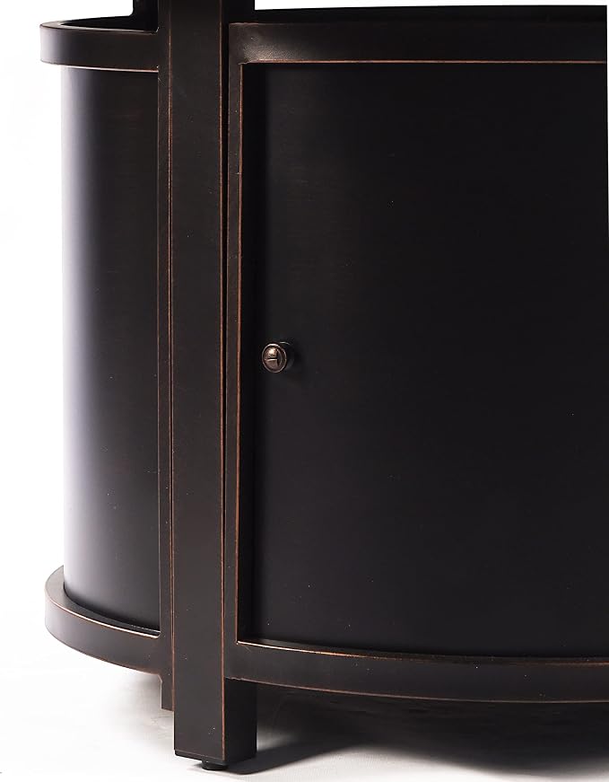 Oakland Living Aluminum 57,0000 BTU 44 in. Round Propane Black Fire Pit Table with Fire Beads, Lid, Propane Tank Cover and Table Fabric Covers in Copper Finish, (AZNOBU-FPT-AC)