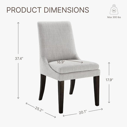 KISLOT Upholstered Dining Chairs Modern Sidechair Performance Fabric High Back Armlesschair for Diningroom Kitchen,Linen,Set of 2(1 Box)