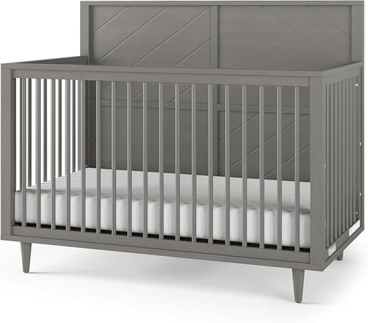 Child Craft Surrey Hill 4-in-1 Convertible Crib, Baby Crib Converts to Day Bed, Toddler Bed and Full Size Bed, 2 Adjustable Mattress Positions, Non-Toxic, Baby Safe Finish (Lunar Gray)