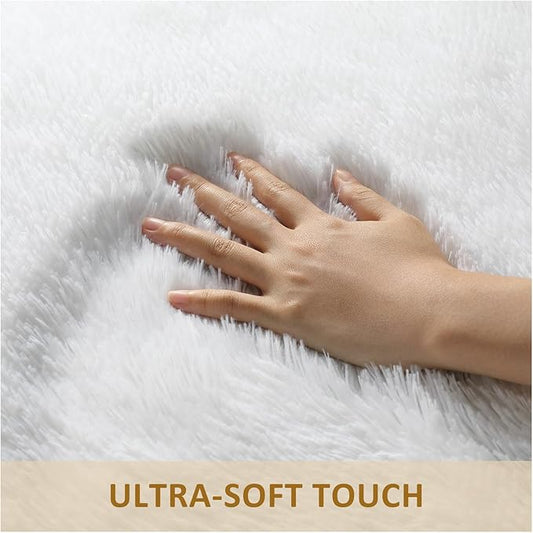 Ophanie Small Rug Washable Non Slip Throw Bedside Area Rugs, Fluffy Soft White Mini Bedroom Carpet, Affordable Door Entryway Indoor Inside Front Entrance Dog 2x3 Mat, Home Decor Aesthetic, Nursery
