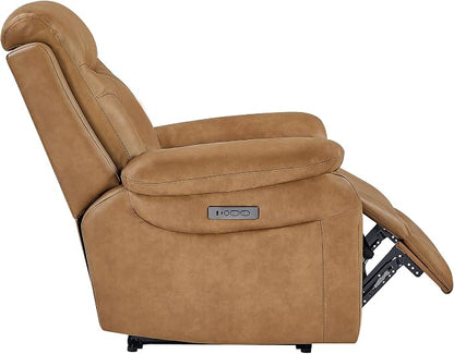KISLOT Power Recliner Chair Wall Hugger Recliner with Adjustable Headrest and Footrest Dual Motor Electric Faux Leather Reclining Sofa with USB/Type-C Charging for RV Living Room Bedroom