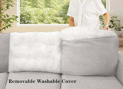 Legend Vansen Oversized Modular Sectional Sofa,U/L‑Shaped Reversible Couch with Ottoman,Deep Seat Plush Polyester Sofa for Living Room,13‑Seater,Light Grey