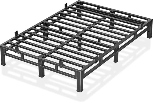 ROIL 10 Inch Full Size Bed Frame, Metal Bed Frame & Box Spring 2 in 1 Platform with Round Corner Legs, 4000LBS Double Layer Low Profile Metal Platform Mattress Baffles, Noise-Free Easy Assembly