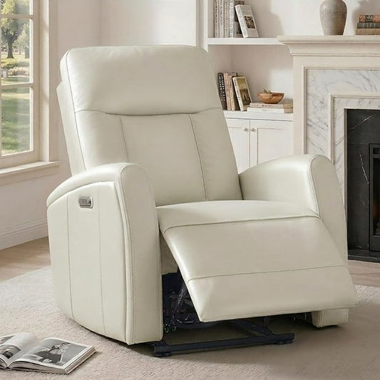 KISLOT Wall Hugger Power Recliner Chair with USB & Type-C Ports Faux Leather Recliner 135° Reclining Small Space Electric Sofa for RV Living Room Bedroom