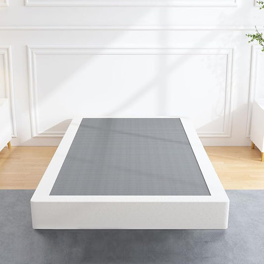 ALDRICH 5 Inch Heavy Duty Metal Twin Box Spring Mattress Foundation 1500lbs Max Weight Capacity/Non-Slip/No Noise/Easy Assembly/Easy Clean Cover