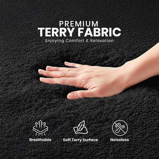Queen Size Mattress Protector Waterproof, Premium 200 GSM Terry Mattress Cover, Soft & Breathable Bed Cover, Fitted Sheet Style Stretchable Deep Pockets 17" by Utopia Bedding (Black)