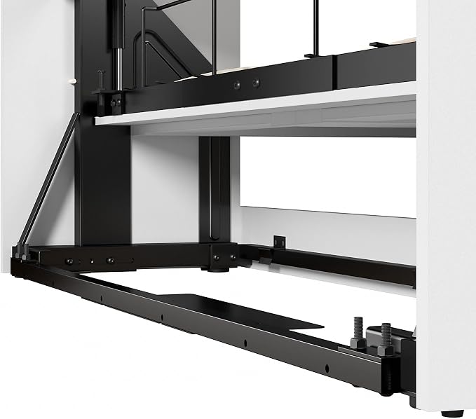 Bestar Pur Full Murphy Bed and 2 Shelving Units with Drawers, 109-inch Space-Saving Sleeping Arrangement in White