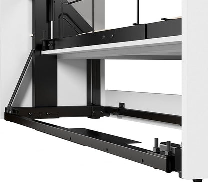 Bestar Pur Full Murphy Bed and 2 Shelving Units with Drawers, 109-inch Space-Saving Sleeping Arrangement in White