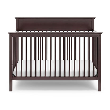 Storkcraft Carmel 5-in-1 Convertible Crib - GREENGUARD Gold Certified, Converts to Toddler Bed & Full-Size Bed, Fits Standard Full-Size Crib Mattress, 4 Adjustable Mattress Heights (Espresso)