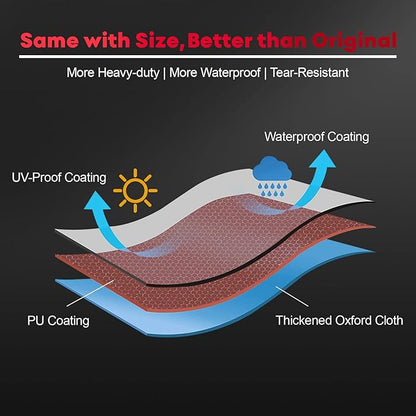 Zettum Fire Pit Cover Square 32 Inch - Outdoor Firepit Cover Heavy Duty & Waterproof, 600D Patio Fire Table Covers Gas Fire Pit Accessories Fit 32" Yaheetech Firepit Brown - 32 x 32 x 16 Inch