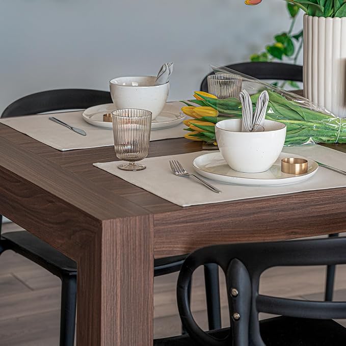 Mobili Fiver, Iacopo Extendable Dining Table, 55.1(86.6) x35.4 in, Walnut, for 6-10 People, Expandable Dining Table for Kitchen, Living Room, Italian Furniture