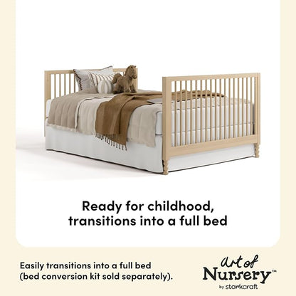 Storkcraft Rio 5-in-1 Convertible Crib and Toddler Guardrail – GREENGUARD Gold Certified, Toddler Bed Conversion Kit Included, Fits Baby Crib Mattress, Converts to Full Bed (Driftwood)